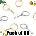 Key Rings with Chain and Open Jump Rings for Crafts - Bulk Metal Key Chain Ring Base for DIY Keychain Making. 