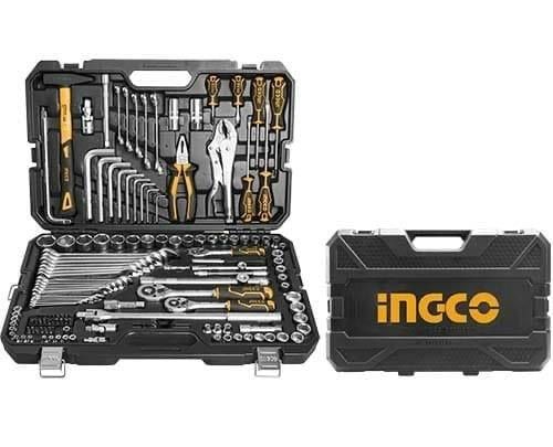 Ingco 142Pcs combination tools set (Sockets, Wrenches, Hammer, Plier etc) With Hard BMC Box