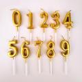 Digit / Number Candles For Birthday Cake Golden Color. 