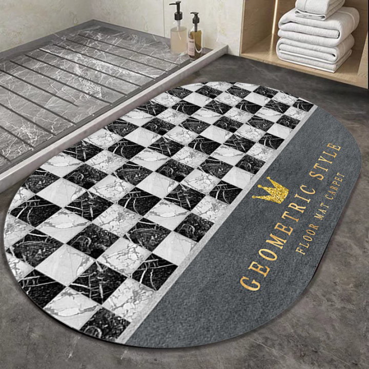 Bath Mat Water Super Absorbent Non-Slip, Water Absorbent Anti Slip Floor Carpet for Bathroom, Shower Room, Tub, Entryway, Kitchen, Sink