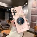 For Samsung Galaxy A32 Back Cover + Bowknot Makeup Mirror Fashion Shiny Plating Square Bumper Bling Girls Phone Case Soft TPU Silicone Shockproof Back Cover. 