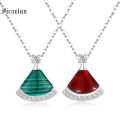 Stainless steel necklace for women Girl skirt stone Pendant Women necless Rose gold chain Adult etiquette gift shell necklace. 