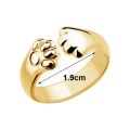 Women Ring Animal Foot Print Adjustable Electroplated Ring. 