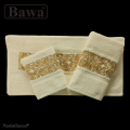 Bawa Bridal Bath Towels Gift Set Random in 19 Colors Unique Embroidery Wedding Set Of 3 Antique Design#5 Luxury Soft Lint Proof 100% Cotton Multi Colors. 