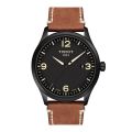 Tissot Gent XL Quartz - Black Dial with Brown Leather Strap Watch - T116.410.36.057.00. 