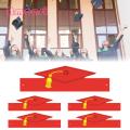 Adjustable Size Hats 5 Pcs Graduation Party Doctor Hats Unisex Disposable 3d Design Adjustable Size for Bachelor Master Ceremony Perfect Photo Prop for Academic Cap Paper Hats. 