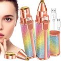 Flawless 2 in 1 Eye Brow And Facial Hair Remover Chargeable , Multi Attractive Color With USB Charging Cable And Cleaning Brush. 