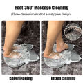 Silicone Foot Shower Massager with Non-slip Suction Cups, Bath Scrubber Cleaner Pad, Foot Massage Improve Circulation Reduce Pain Acupressure Mat for Feet, Rub Back Massage Brush Cleaning Bathing Tool Dead Skin Removal For Exfoliating Achy Large & Medium. 