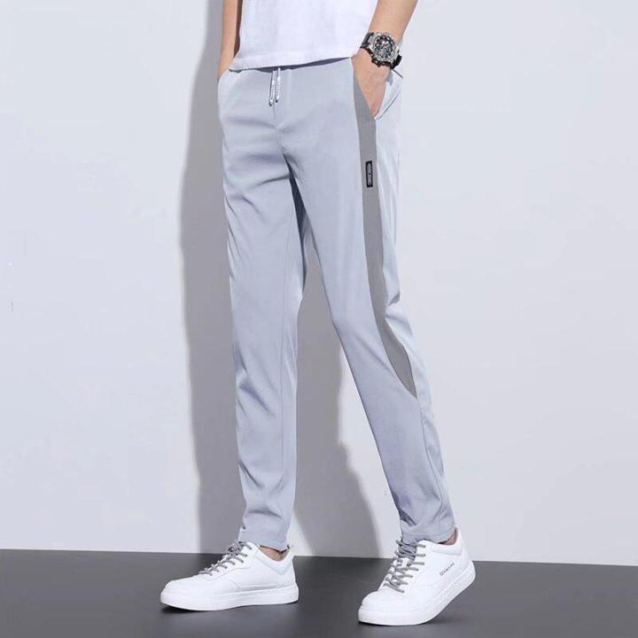 TYQY Slacks Pants for Men Sale pantalon pang lalaki  Pants for Men Joggers Ice silk Pants Casual Trousers Loose Slim Pants for Men JY1102