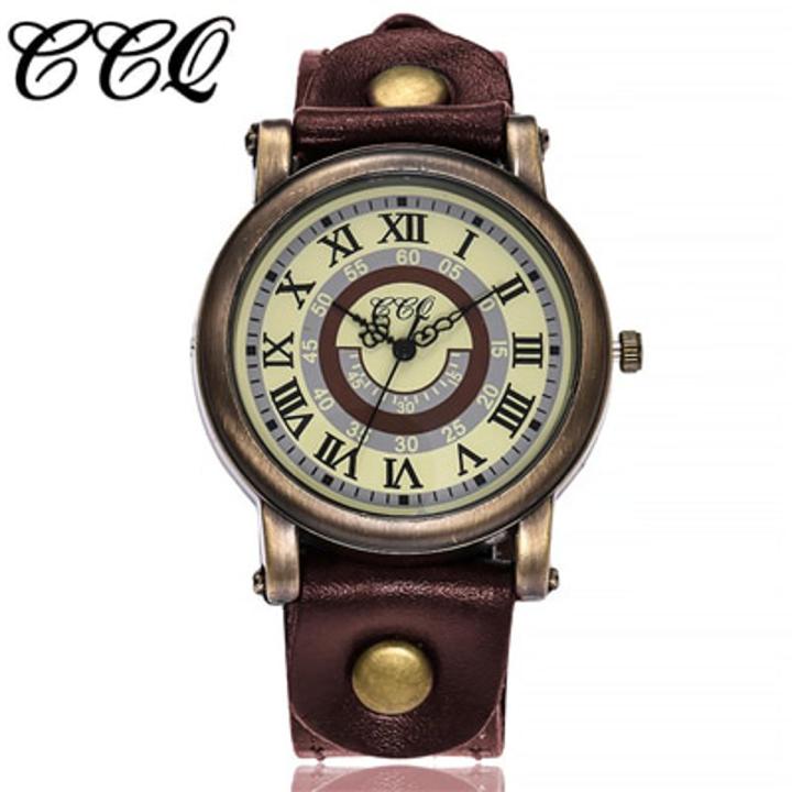 Ccq Vintage Women's Casual Quartz Leather Band Newv Strap Watch Analog Wrist Watch Women Watches Bracelet Watch Ladies