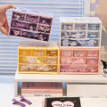 Kawaii Sanrio Girls Cinnamoroll Desktop Storage Box Kuromi Melody 6 Grids Drawer-type Stationery Desk Accessories Organizer Box. 