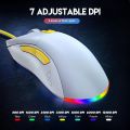 Gaming Mouse ZIDLI M85 RGB Gaming Mouse - Optical Sensor 16,000 DPI-Software Supported - 1000 Hz Polling Rate - Paracord Cable - Lightweigh (White). 