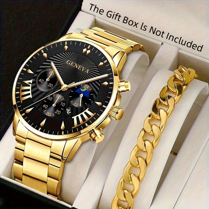 Pack%20of%202%20Watches%20for%20Men%20Stainless%20Steel%20Strap%20Quartz%20Watch%20Business%20and%20Casual%20Style%20with%20Calendar%20and%20Luminous%20Dial%20Multiple%20Colors%20-%20Image%204
