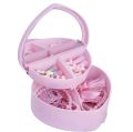 Heart Shape Cute Princess Jewellery Box for Baby Girls Makeup Box with Mirror for Girls Random Color. 