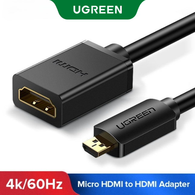 Ugreen Micro HDMI Adapter HD4K Micro Mini HDMI Male to HDMI Female Cable Connector Converter for Raspberry Pi 4 GoPro HDMI Micro