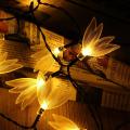 4.8M 20LED Solar Powered Four Leaf Waterproof String Lights Lamp Warm White/White/Multicolor. 