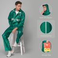 TOP RATED ORIGINAL KOREAN PVC RUBBER COATED RAIN COAT SUIT  ( 912 ) GREEN / BLUE COLOUR WATERPROOF RAINSUIT For Men And Women. 