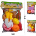 Happy Fight Cut Sliceable Fruits Cutting Play Toy Set Velcro Kids Toy Set- Multi Color. 