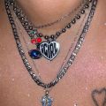 Igirl Necklace She Devil Women Igirl Heart Pendant Necklace Stainless Steel Harajuku Female Gothic Streetwear Chain Necklace. 
