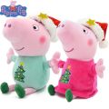 Original Peppa Pig Christmas set Kawaii Preschool Children Anime Plush Stuffed Doll Collect Baby Christmas Toys for Kids Gifts. 