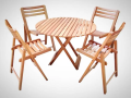 Imported Portable Beach Wood Folding Table With 4 Chairs. 