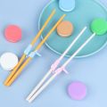 3pcs/pack Portable Silicone Training Chopsticks Connector Bear Chopsticks Corrector Finger Cover Children's Training Chopsticks Chopstick Helpers Kitchen Tableware Kids Enlightenment. 