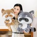 PREATY   25/30/40cm Stupid and Cute Heart to Heart Raccoon Doll Plush Toy Soft Stuffed Children's Gift. 
