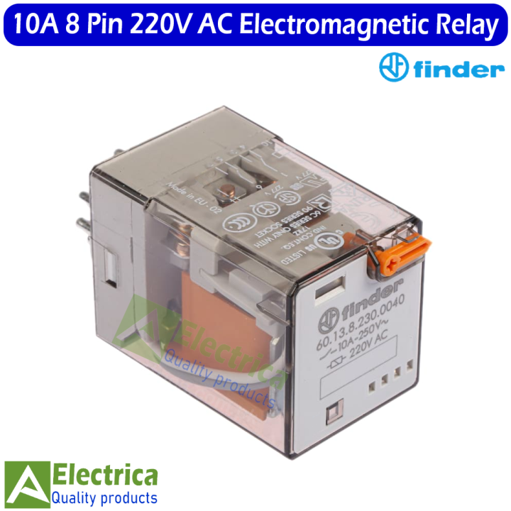 finder%208%20Pin%2010A%20Coil%20220V%20AC%20Rail-Mount%20Power%20Relay%20and%20PTF-088A%20Screw%20Terminals%20Base%20220V%20Contact%20DPDT%20General%20Purpose%20Relay%208%20pins%20double%20pole%20double%20through%20relay%20by%20Electrica%20-%20Image%205