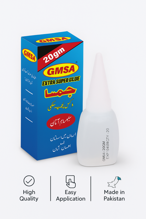 GMSA Extra Strong Super Glue Elfy  – Quick Bond Adhesive for Metal, Wood, Plastic & More