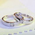 Pack of 2. 925 Silver Love You Forever Couple Rings. 
