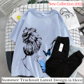 Blue Women Arts Design T-Shirt and a black Trouser For Girls and Women. 
