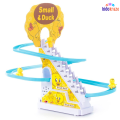 Kido Kraze Small Duck Climbing Stairs Toy Electric Ducks Chasing Race Track Game Set, Playful Roller Coaster Toy with 3 Duck LED Flashing Lights & Music Button, Fun Duck Stair Climbing Toy for Toddlers and Kids. 