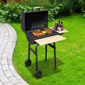 New Trolley Charcoal BBQ Barbecue Grill Patio Outdoor Garden Heating Heat Smoker – Black. 
