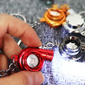Electric Mini Turbo Turbocharger Keychain Spinning Turbine Key Chain Pendants Imitative Sound LED Car Theme Key Accessories. 