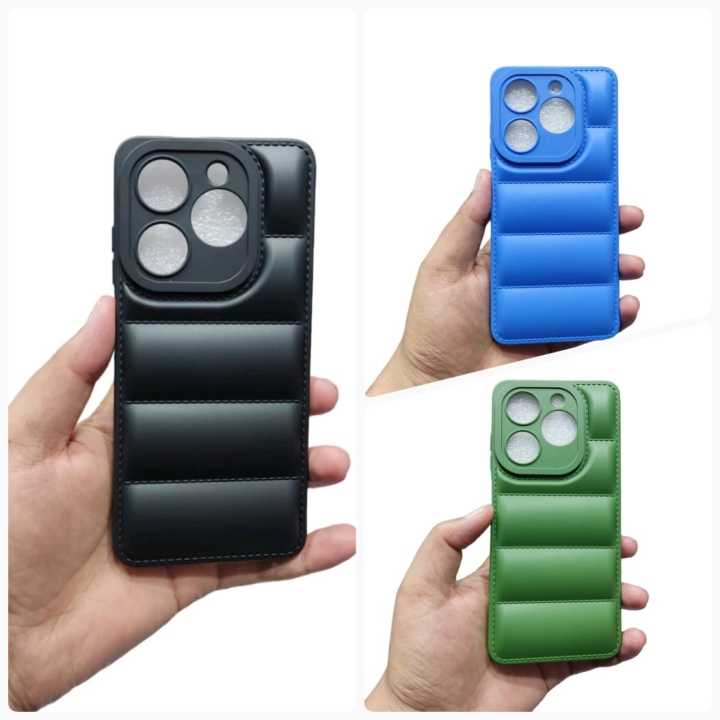 Infinix Hot 40 / Hot 40 Pro Back Cover Soft Puffer Down Jacket Matt Tecno Spark 20 Pro Phone Case