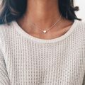 Heart Shape Clavicle Necklace for Girls Summer New Fashion Simple Temperament Alloy Women Accessories. 