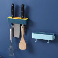 Kitchen supplies shelves, countertops, non-perforation, wall-mounted splicing knife holders, multi-functional draining knife storage racks. 