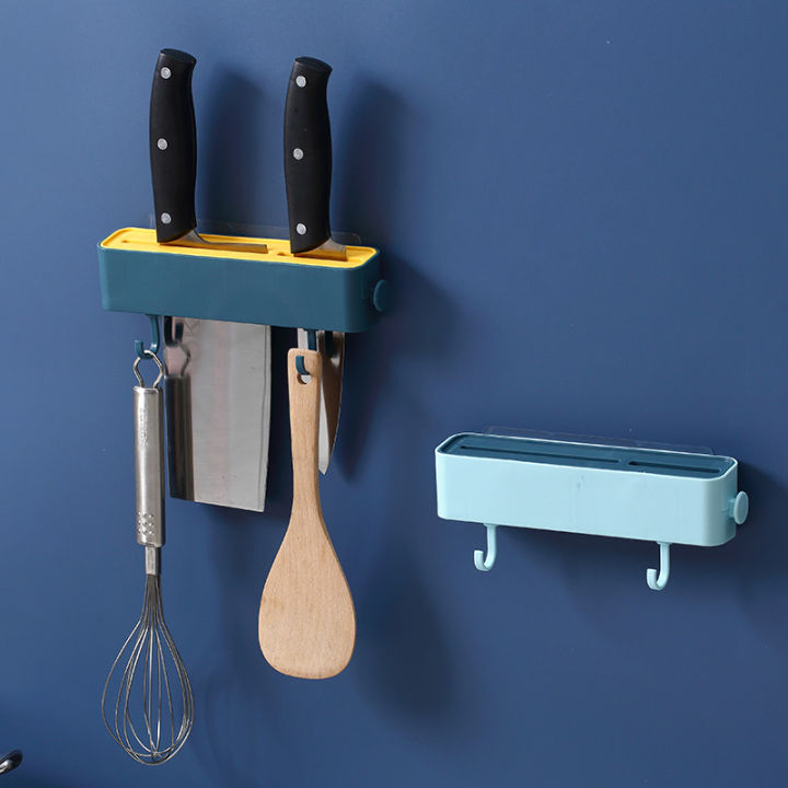 Kitchen supplies shelves, countertops, non-perforation, wall-mounted splicing knife holders, multi-functional draining knife storage racks