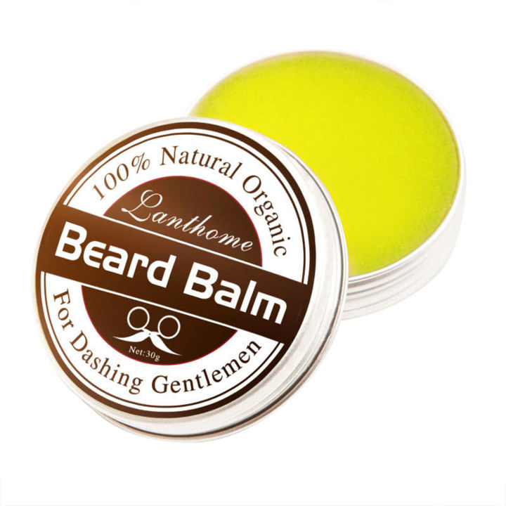 30g Original Lanthome Beard Balm Conditioner Oil for Growth Grooming Care Organic Moustache Treatment Moustache Wax For Men Hair