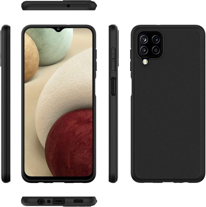 Samsung%20Galaxy%20A12%20Shockproof%20Matte%20Black%20Silicone%20TPU%20Case%20-%20Image%205