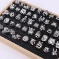 Wholesale 2Pcs/Lot Vintage Punk Animal Sull Skeleton Snake Opening Rings for Men Women Biker Cool. 
