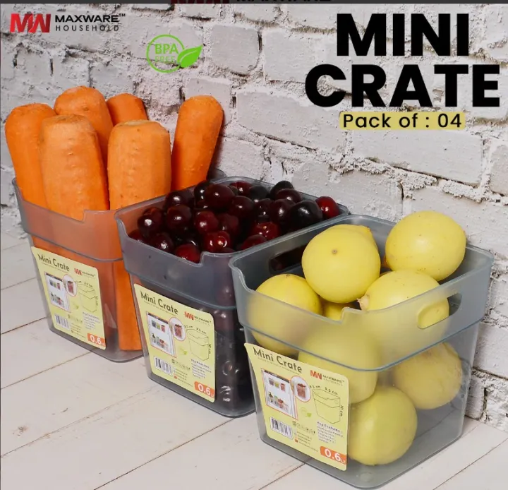 "Mini%20Crate%204-Pack%20for%20Storage%20and%20Organization%20%7C%20Compact%20and%20Versatile%20Solution"%20-%20Image%202