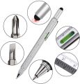 7 in 1 Multifunctional Touch Screen Stylus Ballpoint Pen with Screwdriver Spirit Level Scale Ruler Full Metal. 