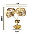 Elegant Golden Leaf Design Candle Holder for Home Decor - Beautiful Metal Design with Dual Leaf Motif and Sturdy Base - Perfect for Table Centerpieces and Gift Ideas. 