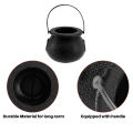 24 Pack Plastic Black Witch Candy Bowls Cauldrons,Pot with Handle ,for Halloween, Easter, St Patrick's Day Party Favors. 