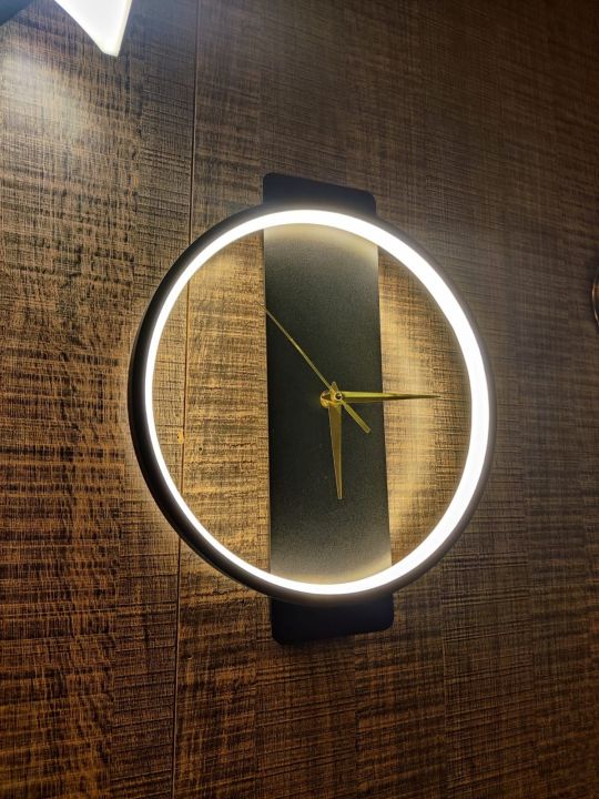 LED Wall Clock - Indoor Modern Decorative LED Wooden Fancy LED Wall Clock