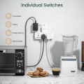 Lencent 3 in 1 Universal Plug Extension Wall Plug with Individual Switches, 3 Outlets, Multi Plug Outlet, Power Plug Adapter, Multiple Socket Charger Extension for Home, Office, Travel. 