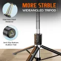 4 in 1 Wireless Selfie Stick & Tripod With Light - 100cm / 170cm With & Without Light - Tripod, Selfie Stick, Selfie Light, Bluetooth Shutter - Foldable & Portable For All Mobile Phones With Detachable Charging Cable - Black & Pink. 