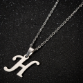 H Letter Pendant Necklace – Silver Stainless Steel Initial Charm for Boys & Girls | Personalized Gift Jewelry for Daily Wear. 