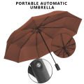 Fully Open Close Automatic Folding Umbrella for Rain and Sun Protection High Quality Portable Three Steps Folding Umbrella. 